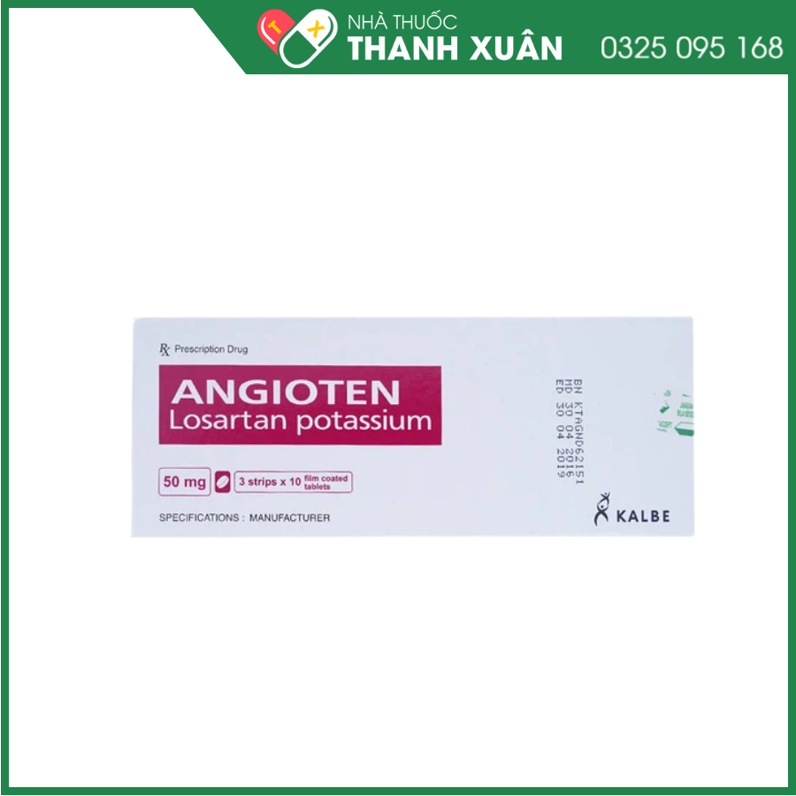Angioten 50 mg điều trị tăng huyết áp